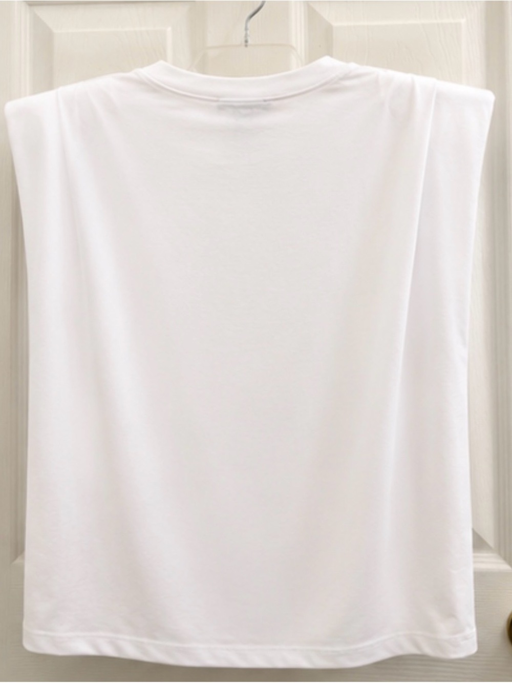 NWT Express White Padded Shoulder Muscle Tee | Size S - Picture 2 of 3